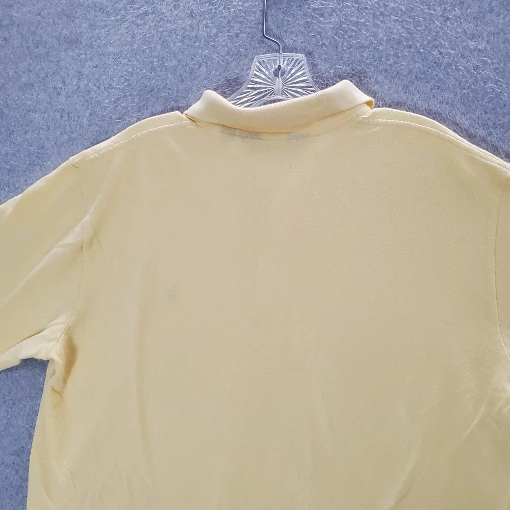VINTAGE Polo Golf Ralph Lauren Men Polo Shirt Large Yellow Logo Embroidered Peru